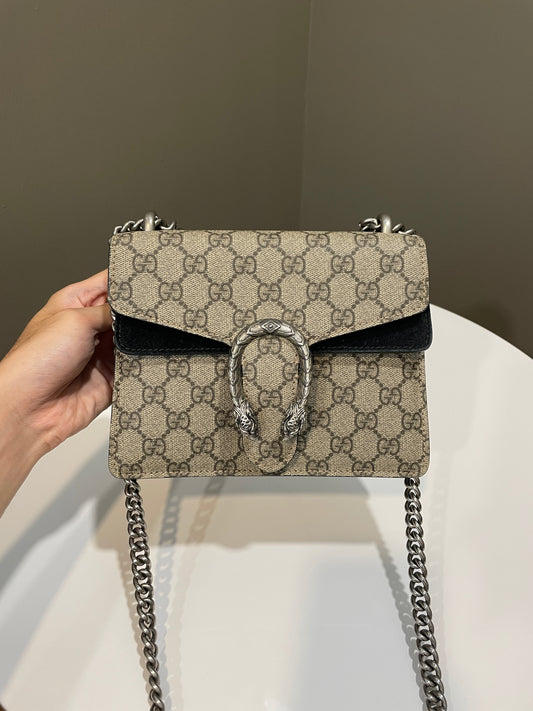 Gucci Dionysus Supreme Mini Bag Beige Black