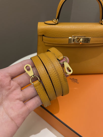 Hermes Mini Kelly 20 Moutarde Chèvre