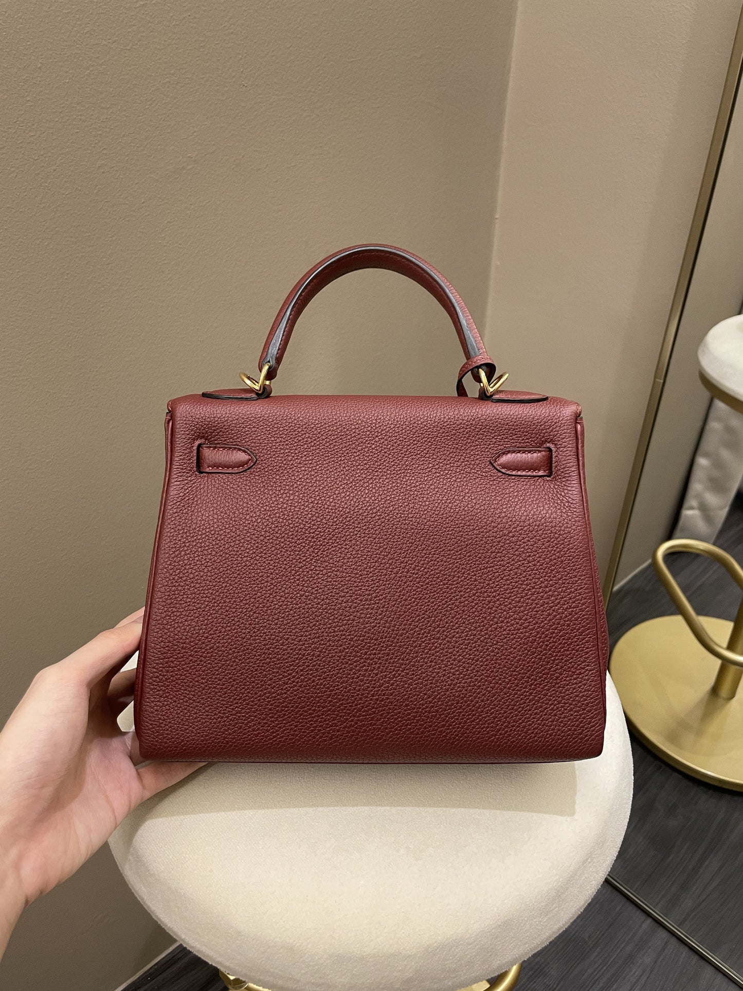 Hermes Kelly 25 Rouge H Togo