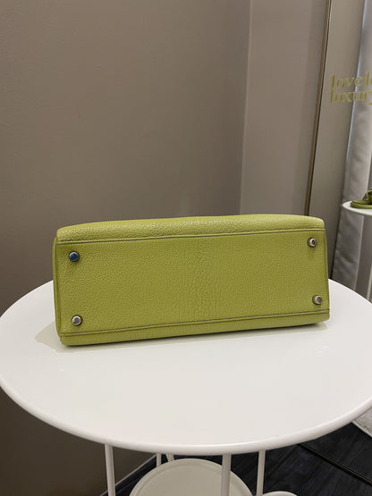 Hermes Kelly Retourne 32 Vert Anis Chèvre