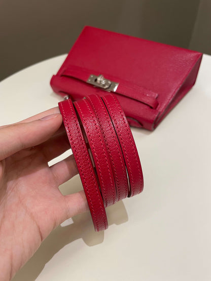 Hermes Mini Kelly 20 Rouge Casaque / Pink Chèvre