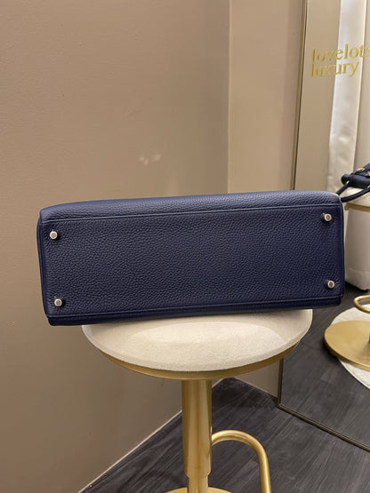 Hermes Kelly Retourne 35 Bleu Saphir Clemence