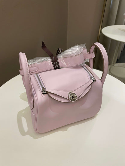 Hermes Mini Lindy Mauve Pale / Gold Swift