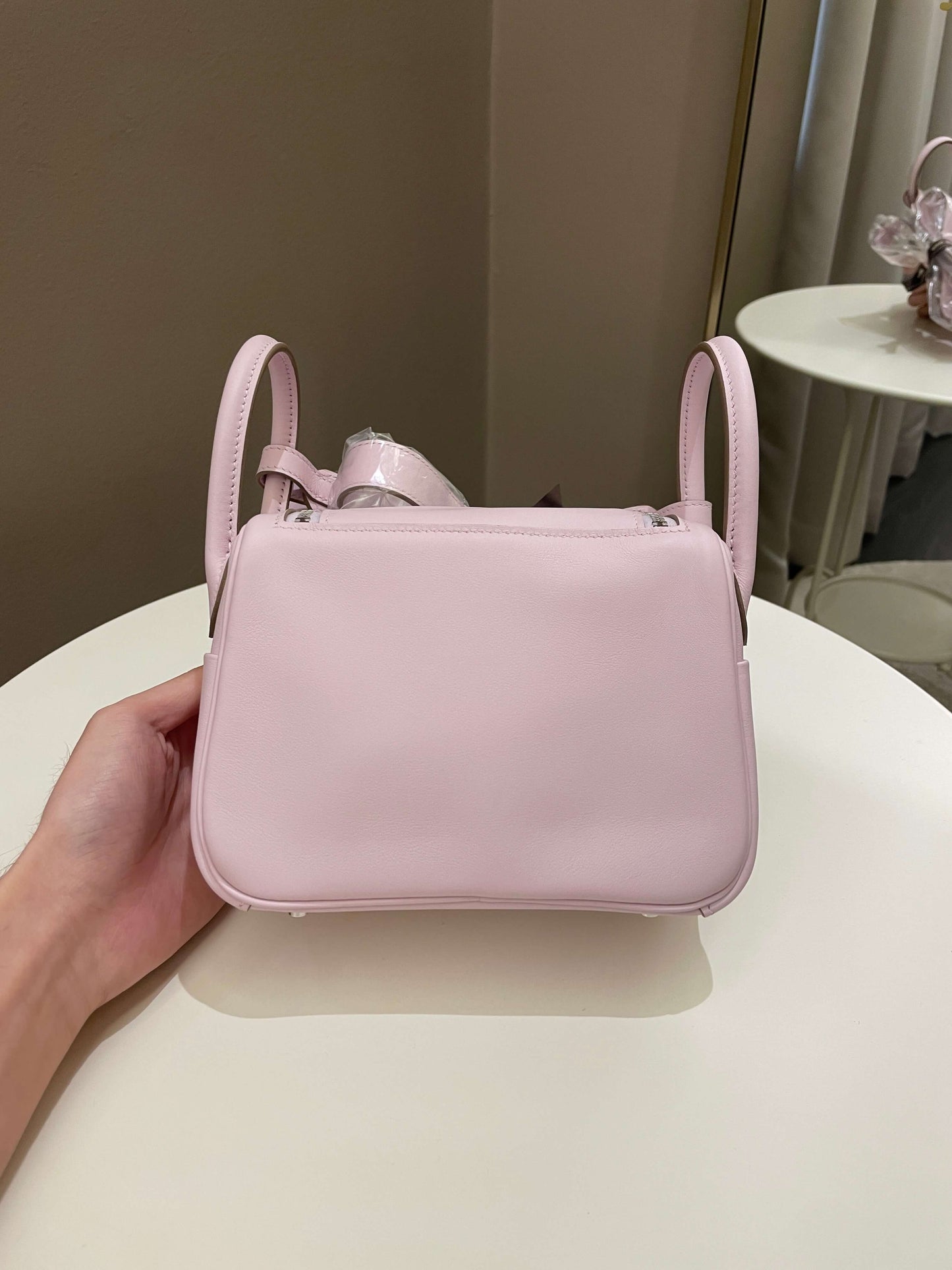 Hermes Mini Lindy Mauve Pale / Gold Swift