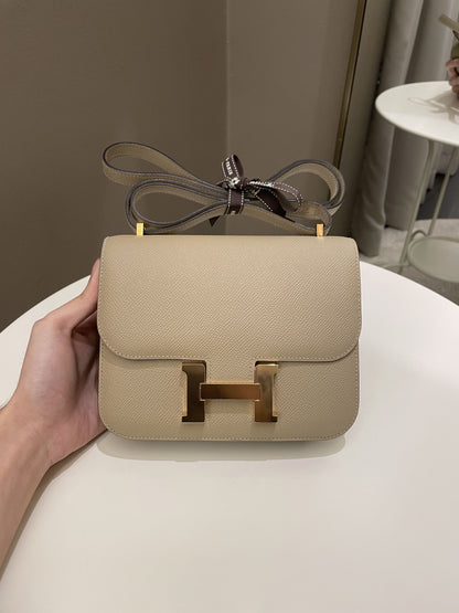 Hermes Constance 18 Trench Sable Verso Epsom