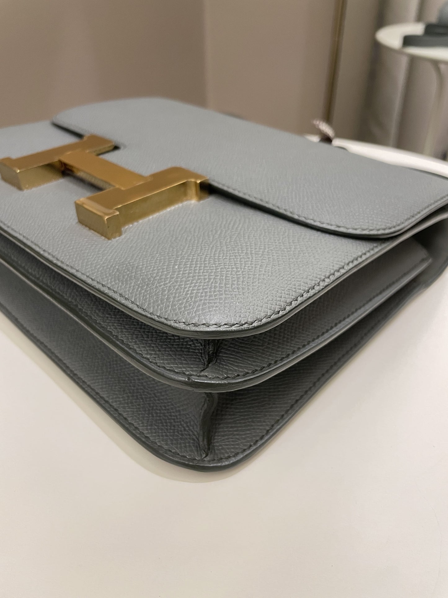 Hermes Constance 24 Vert Amande Epsom