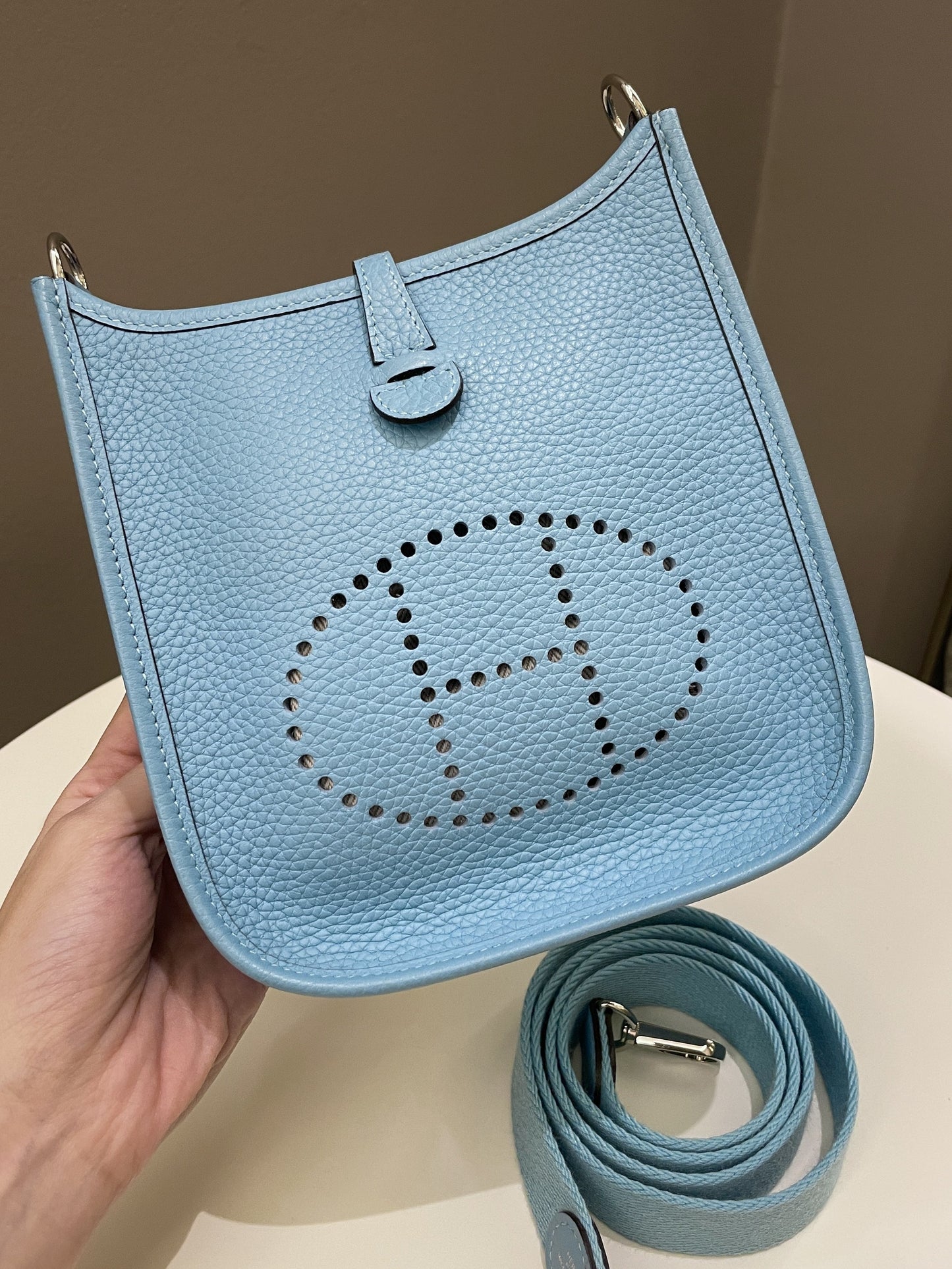 Hermes Mini Evelyne Bleu Atoll Clemence