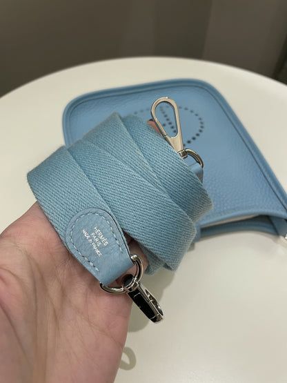 Hermes Mini Evelyne Bleu Atoll Clemence