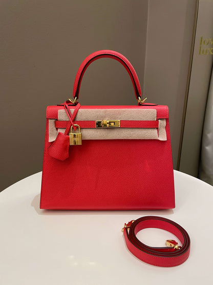 Hermes Kelly Sellier 25 Rouge Tomate Epsom