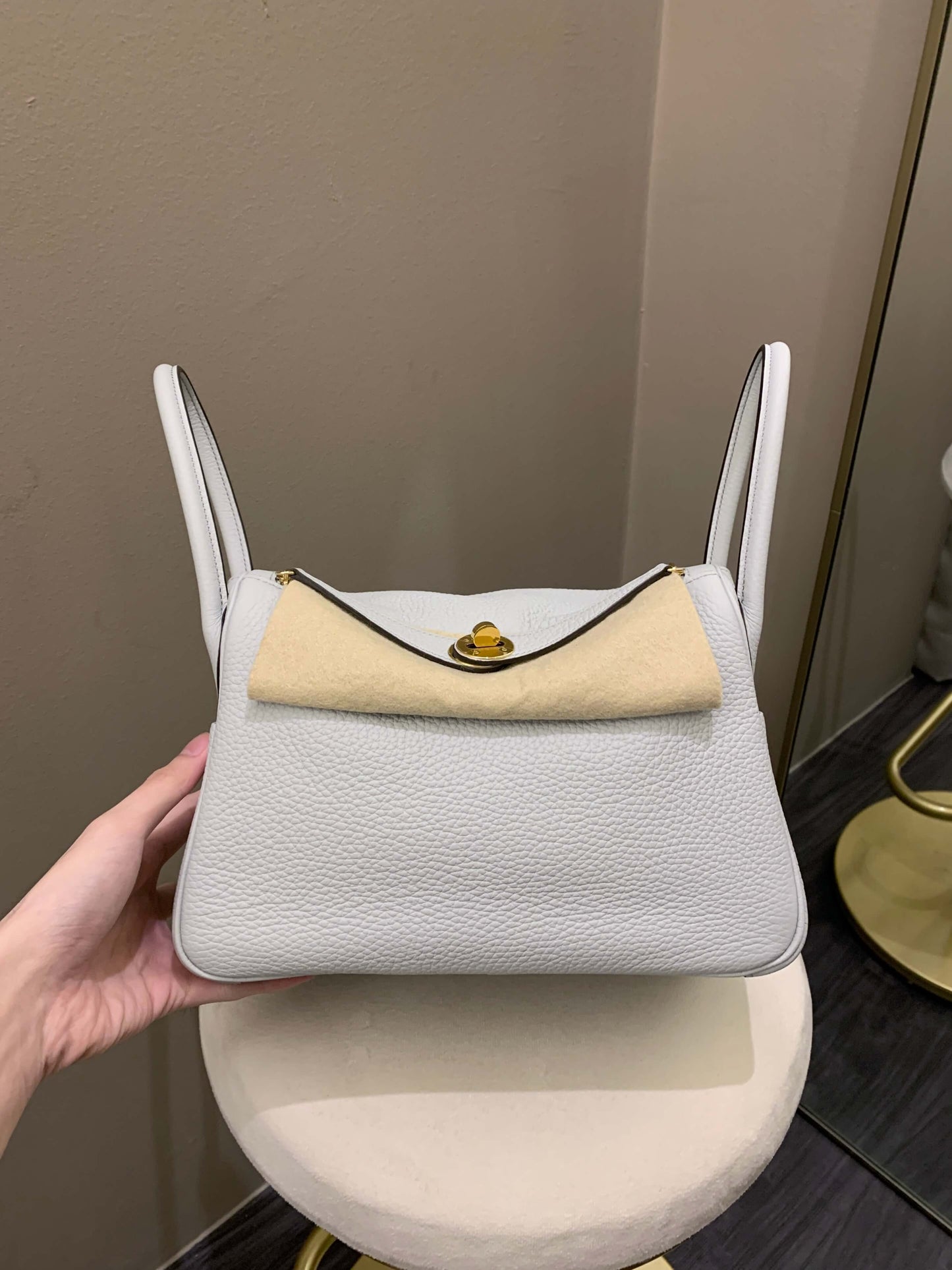 Hermes Lindy 26 Pale Bleu Clemence