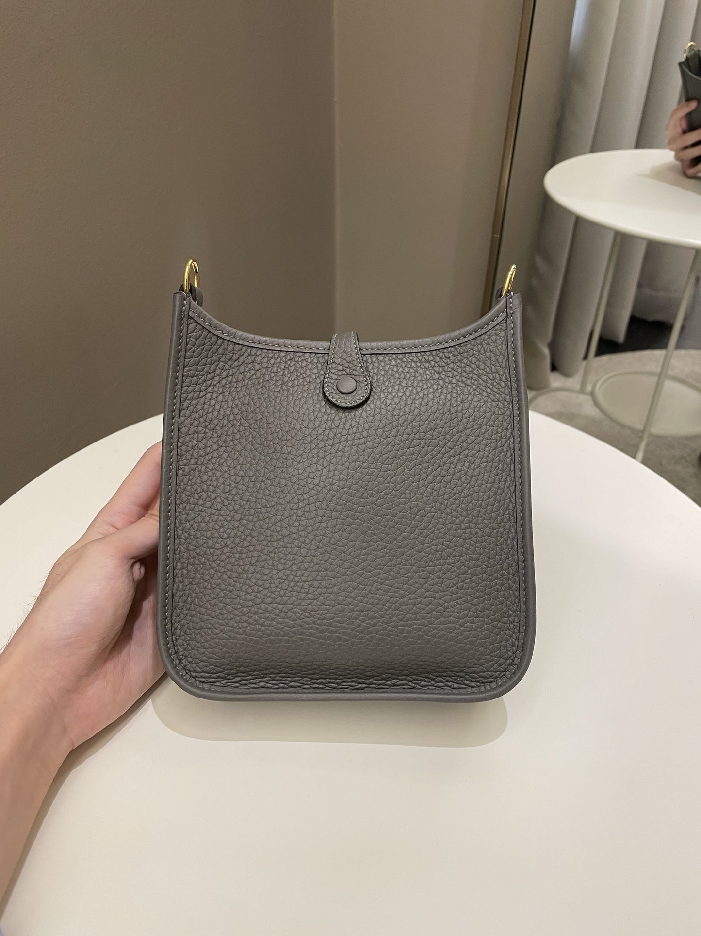 Hermes Mini Evelyne Gris Meyer Clemence