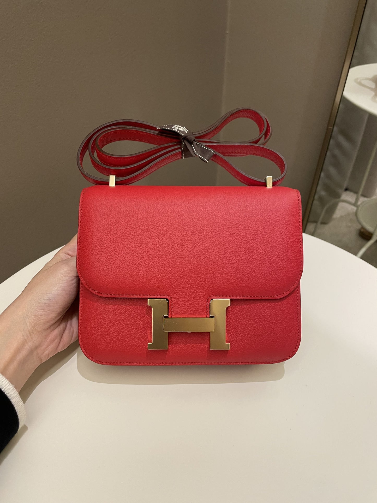 Hermes Constance 18 Rouge De Coeur Evercolor