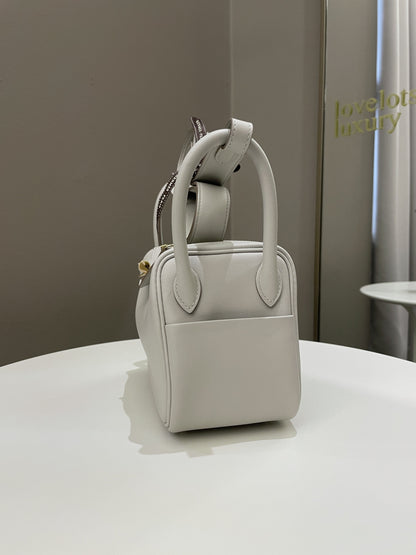 Hermes Mini Lindy Gris Perle Swift