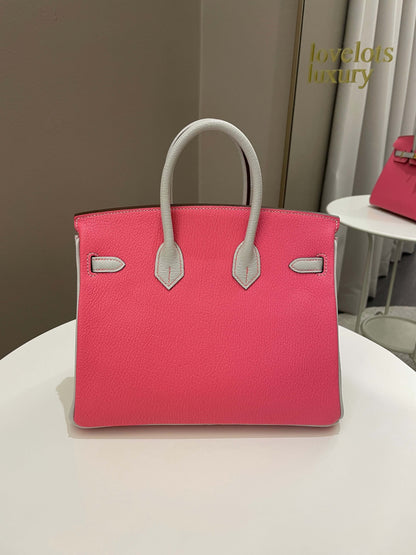 Hermes Birkin 25 HSS Rose Azalee/ Gris Chèvre