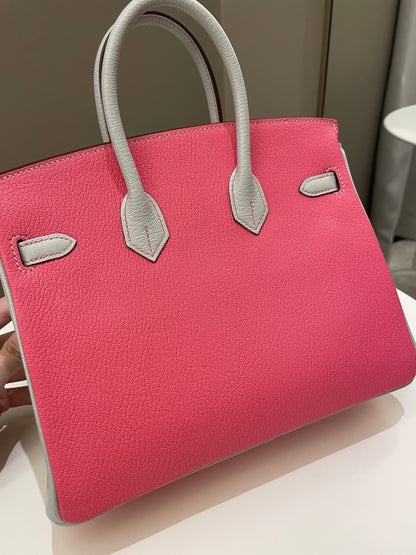 Hermes Birkin 25 HSS Rose Azalee/ Gris Chèvre