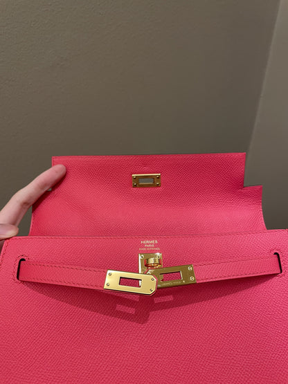 Hermes Kelly Sellier 25 Rose Extreme Epsom