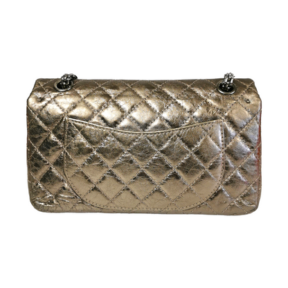 Chanel 2.55 Reissue Medium Gold Aged Calfskin Silver