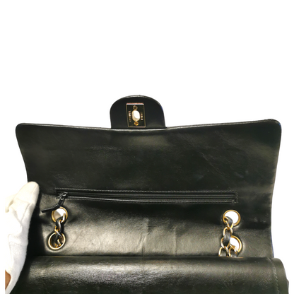 Chanel Classic Double Flap Medium Black Lambskin Gold