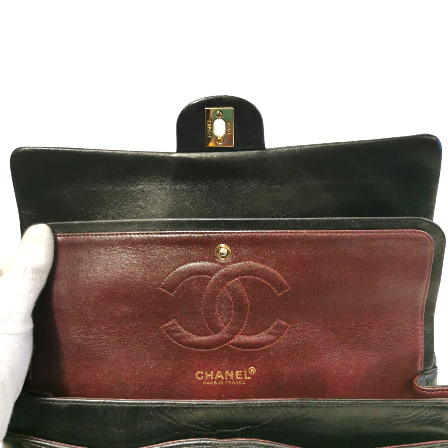 Chanel Classic Double Flap Medium Black Lambskin Gold