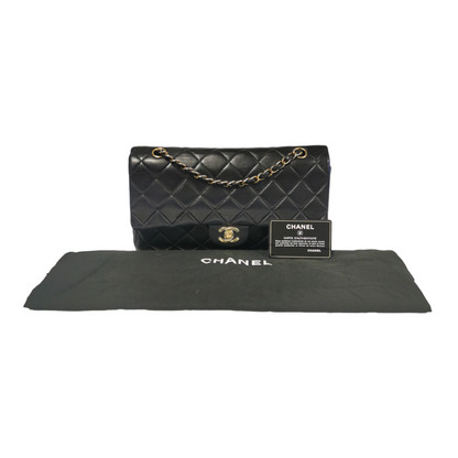 Chanel Classic Double Flap Medium Black Lambskin Gold