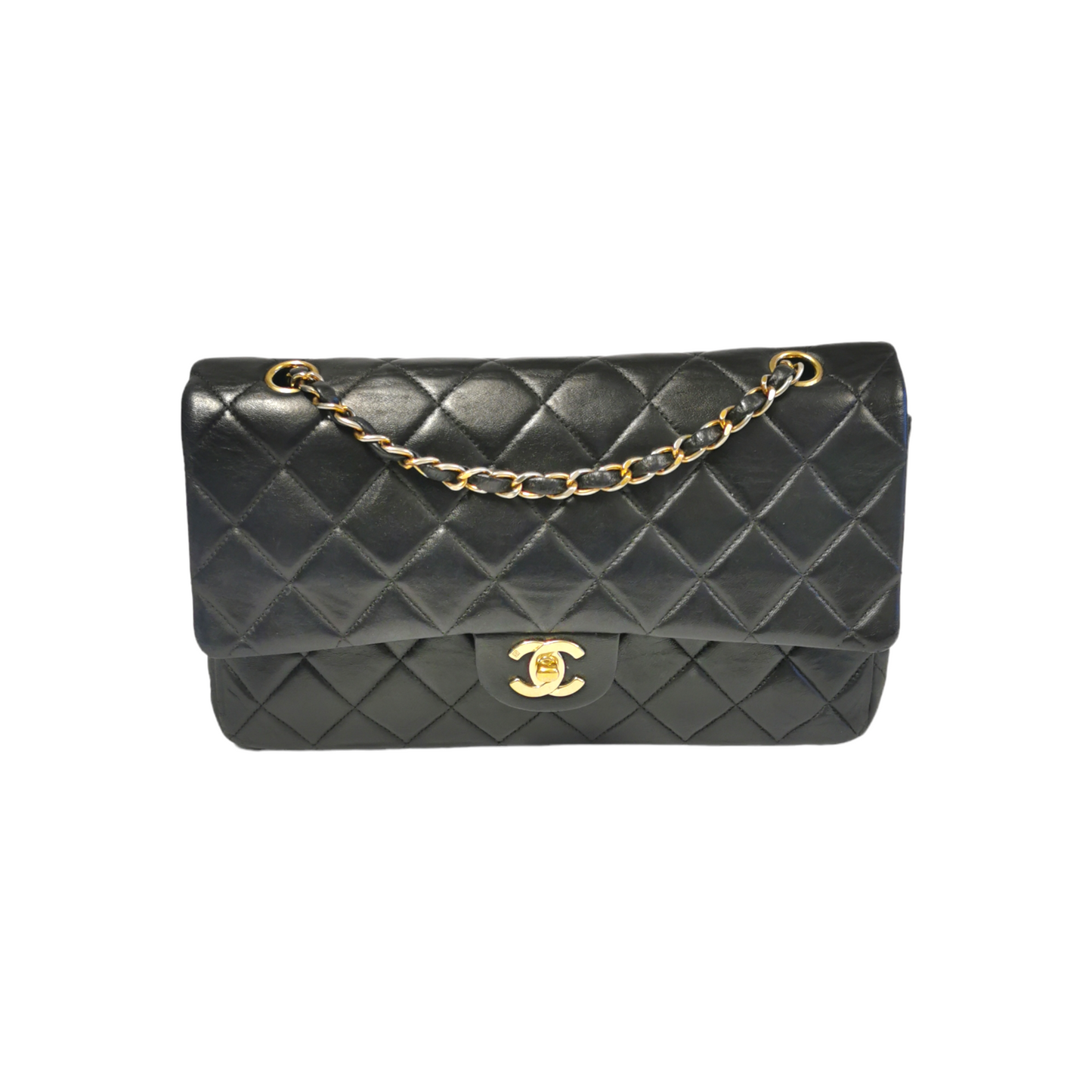 Chanel Classic Double Flap Medium Black Lambskin Gold