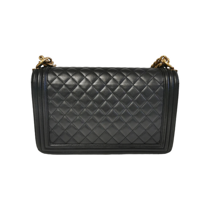 Chanel Boy Large Black Lambskin Gold