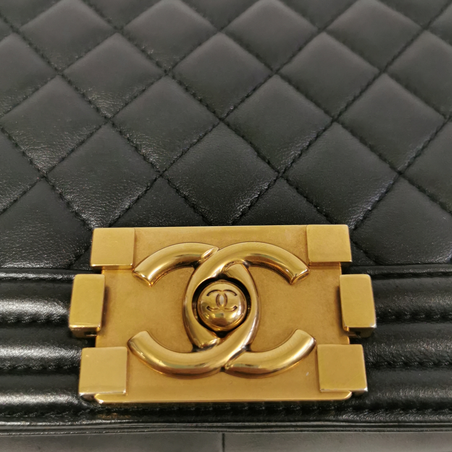 Chanel Boy Large Black Lambskin Gold