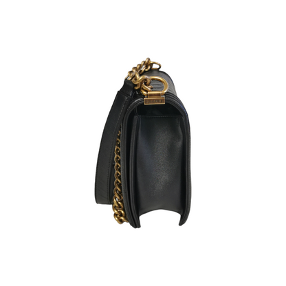 Chanel Boy Large Black Lambskin Gold