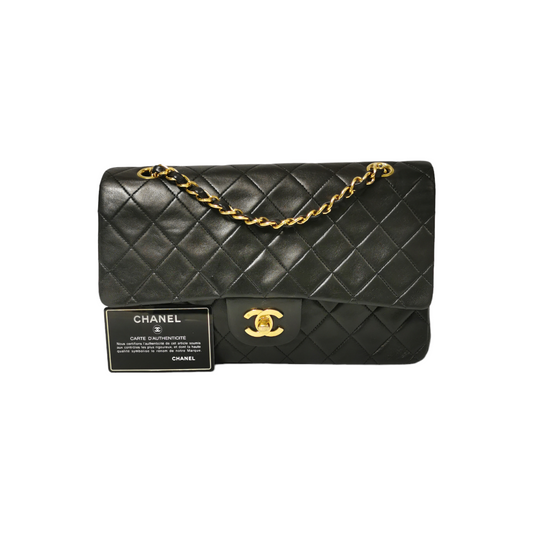 Chanel Classic Double Flap Medium Black Lambskin Gold