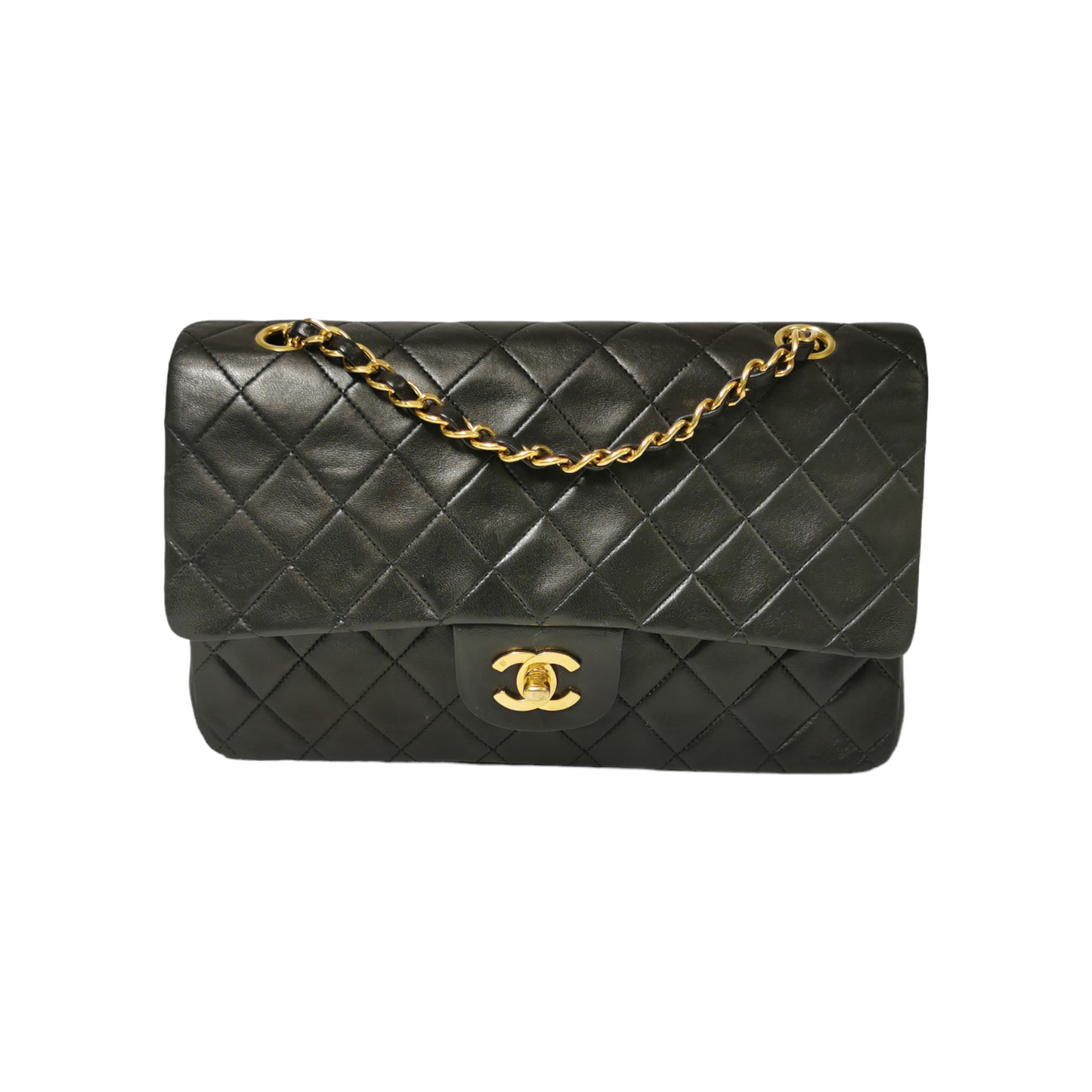 Chanel Classic Double Flap Medium Black Lambskin Gold