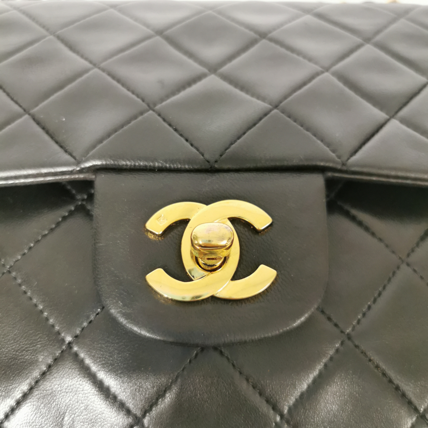 Chanel Classic Double Flap Medium Black Lambskin Gold