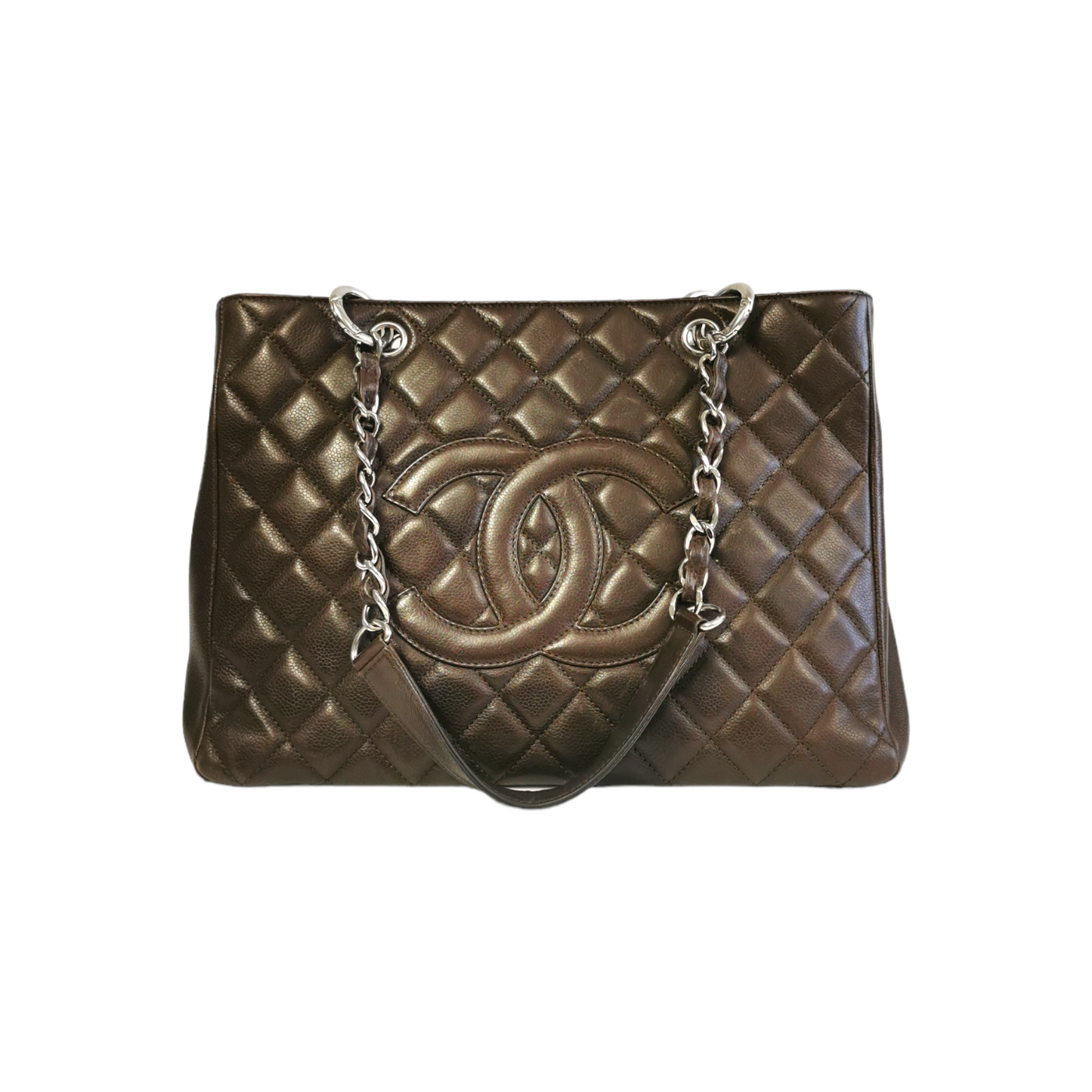 Chanel GST Brown Caviar Silver