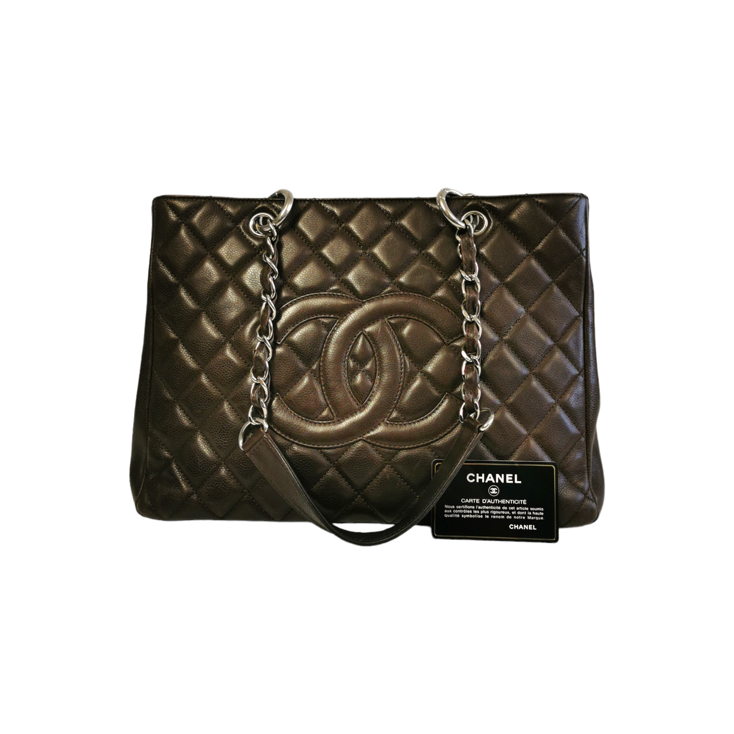 Chanel GST Brown Caviar Silver