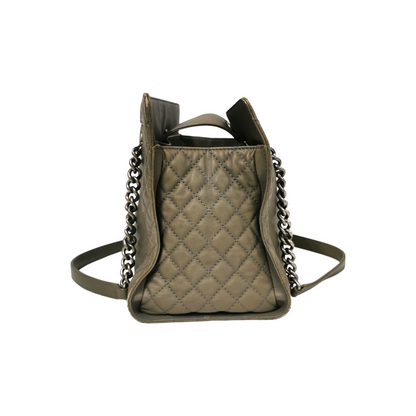 Chanel Boy Tote Bag Grey Calfskin Ruthenium