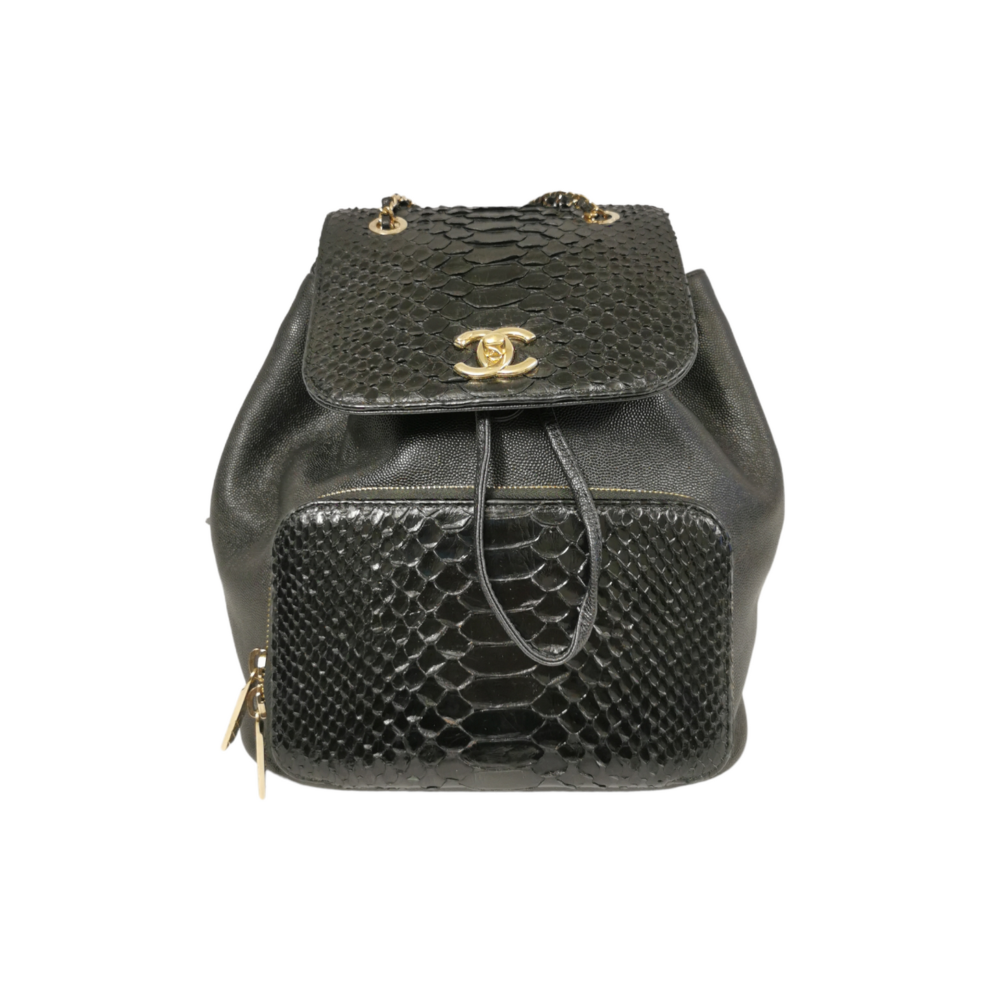 Chanel Business Affinity Backpack Small Black Caviar Python