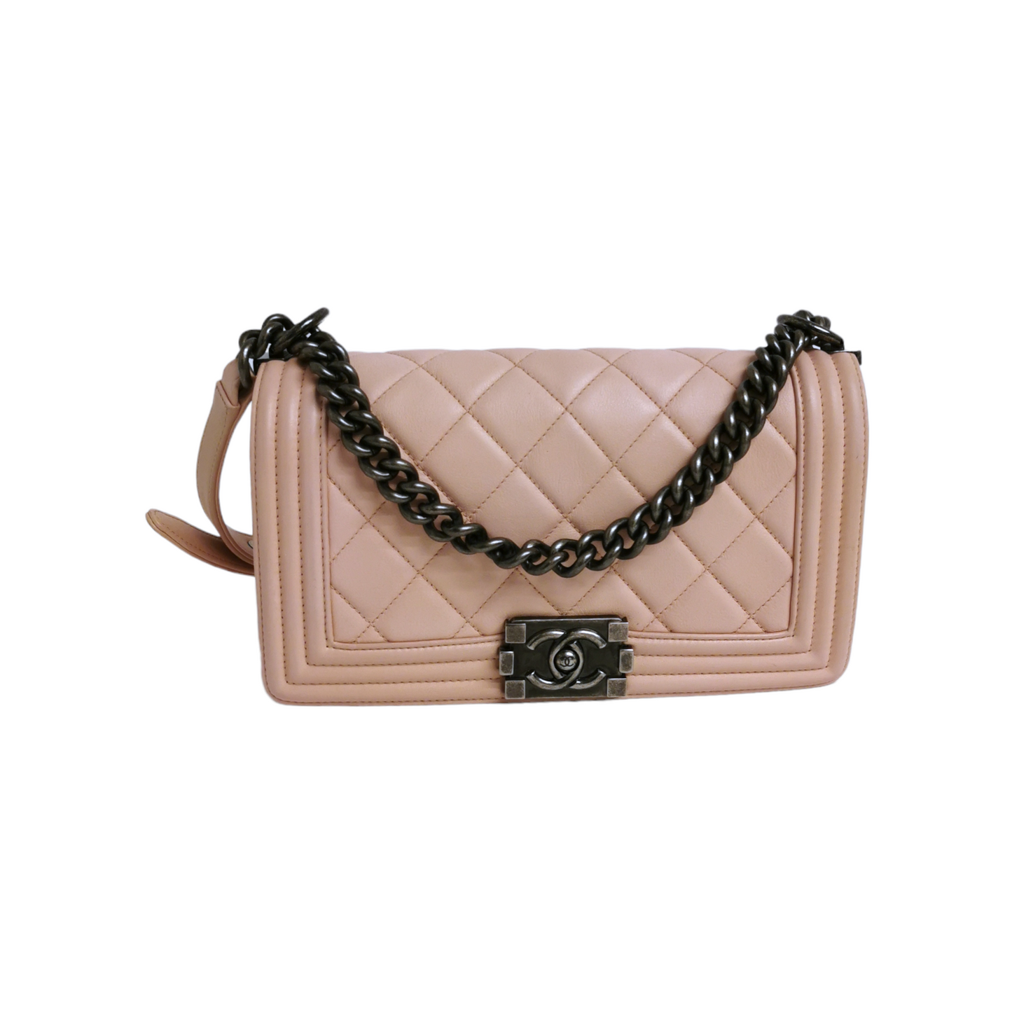 Chanel Boy Medium Light Pink Calfskin Ruthenium