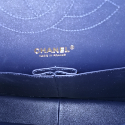 Chanel Classic Double Flap Jumbo Navy Blue Caviar Gold