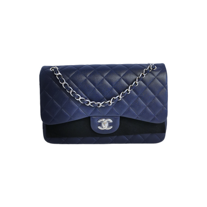 Chanel Classic Double Flap Jumbo Navy Blue Caviar Gold