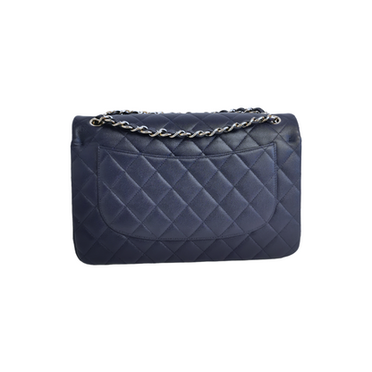 Chanel Classic Double Flap Jumbo Navy Blue Caviar Gold