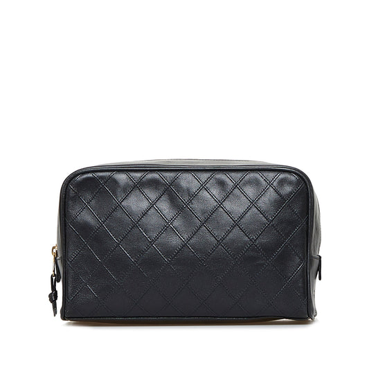 Chanel Clutch Black Lambskin Gold