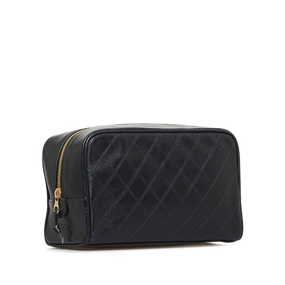 Chanel Clutch Black Lambskin Gold