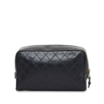 Chanel Clutch Black Lambskin Gold