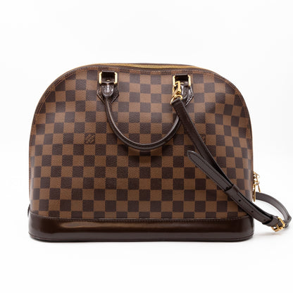 Alma MM Damier Ebene with Shoulder Strap