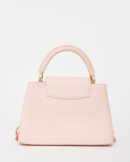 Louis Vuitton Light Pink Grained Leather Capucines BB Bag