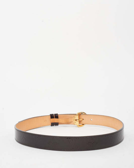 Louis Vuitton Amarante Vernis Leather Monogram GHW Buckle Belt- 90/36