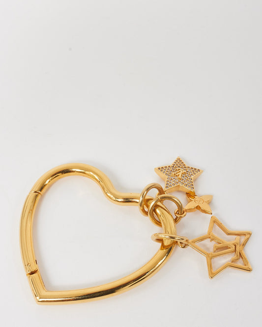 Louis Vuitton Gold Constellation Heart Bag Charm Key Chain