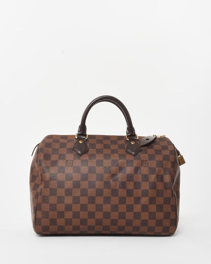 Louis Vuitton Damier Ebene Coated Canvas Speedy 30 Bag