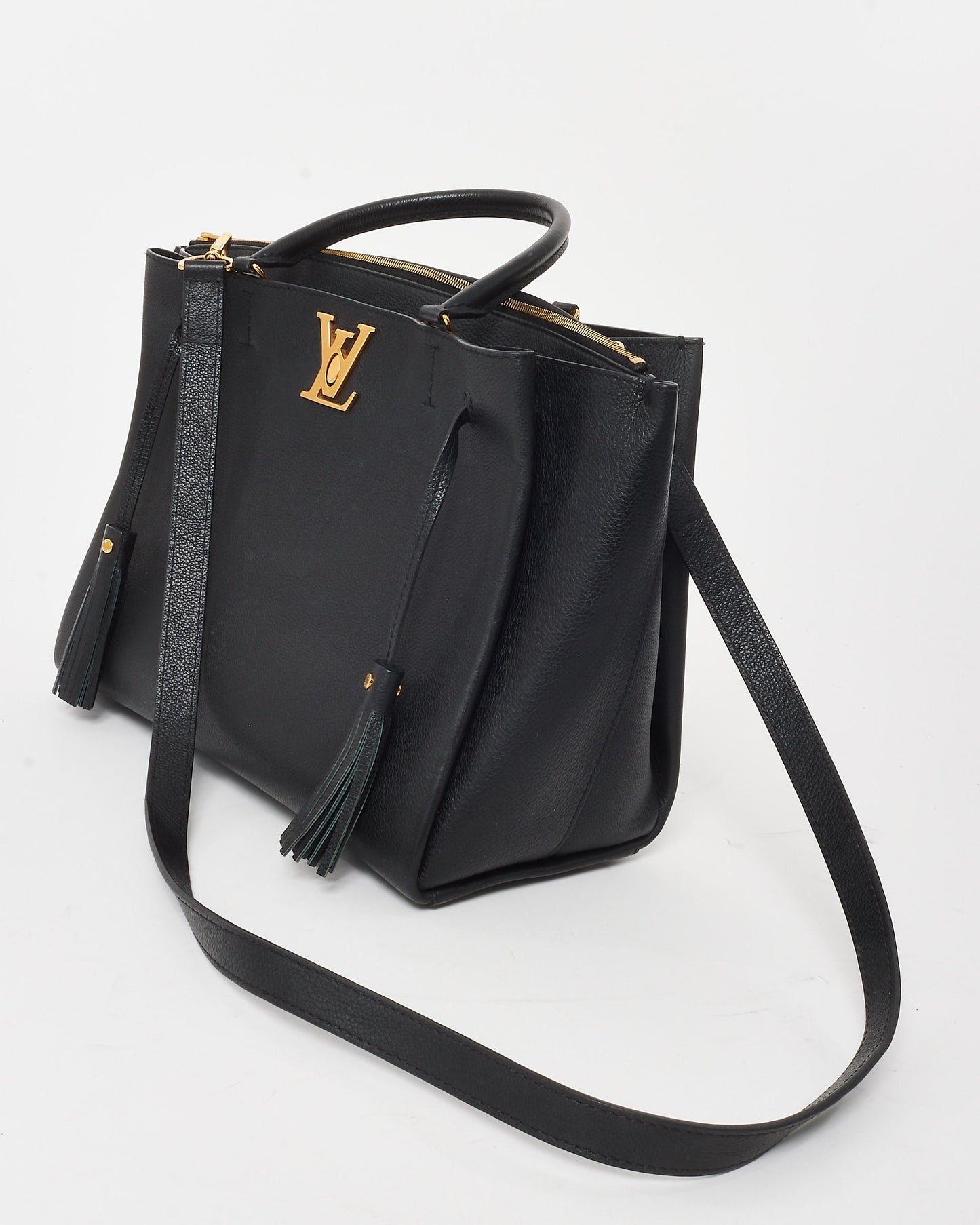 Louis Vuitton Black Leather Lockme Convertible Tote Bag