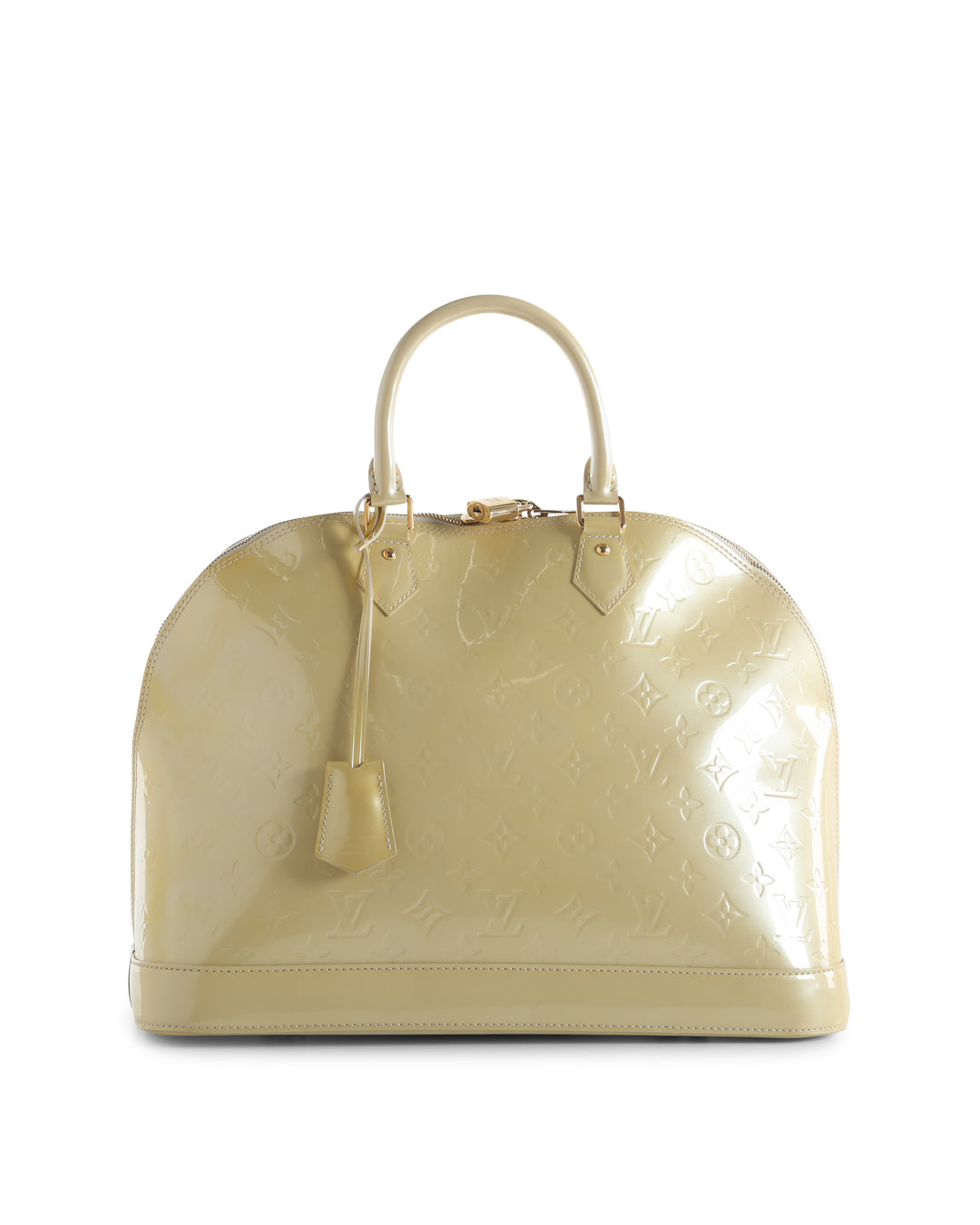 Louis Vuitton  Cream Monogram Vernis Alma GM Bag