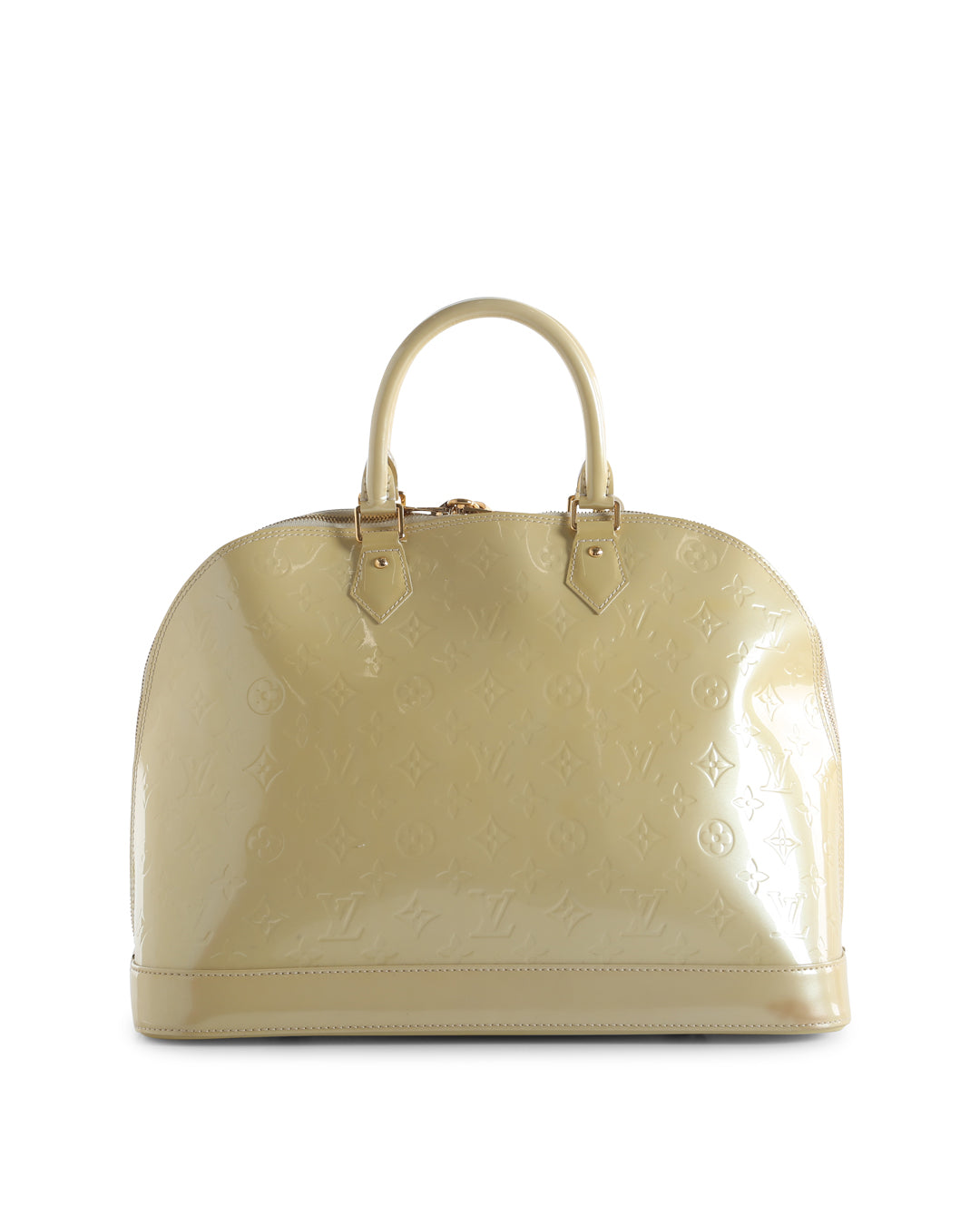 Louis Vuitton  Cream Monogram Vernis Alma GM Bag